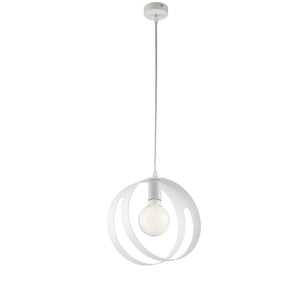 Sospensione Moderna 1 Luce Peter In Ferro Bianco Taglio Laser