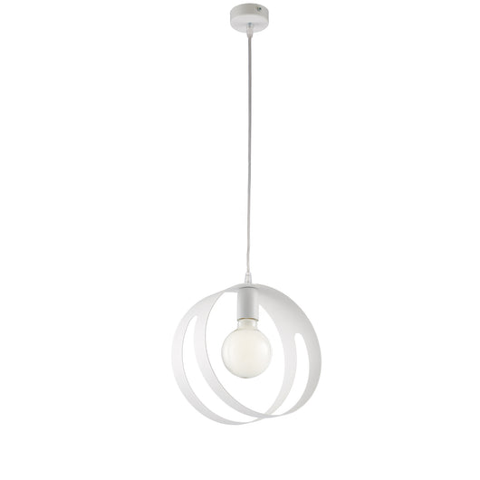 Sospensione Moderna 1 Luce Peter In Ferro Bianco Taglio Laser