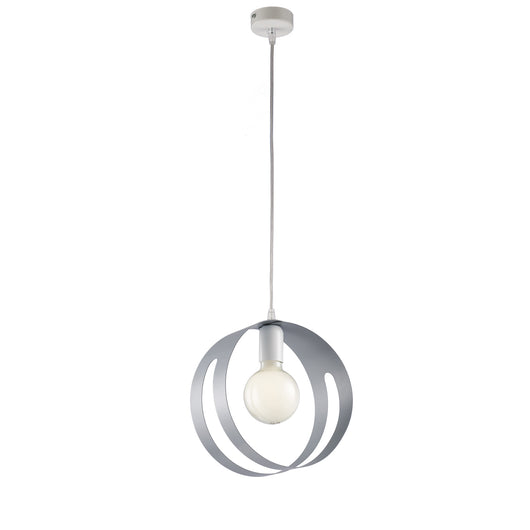 Sospensione Moderna 1 Luce Peter In Ferro Bianco Grigio Taglio Laser