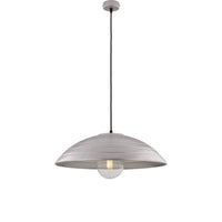 Sospensione 1 Luce Sender In Ferro Laccato Nero Con Decoro Argento