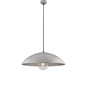 Sospensione 1 Luce Sender In Ferro Laccato Nero Con Decoro Argento