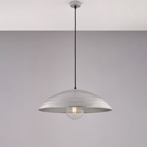 Sospensione 1 Luce Sender In Ferro Laccato Nero Con Decoro Argento