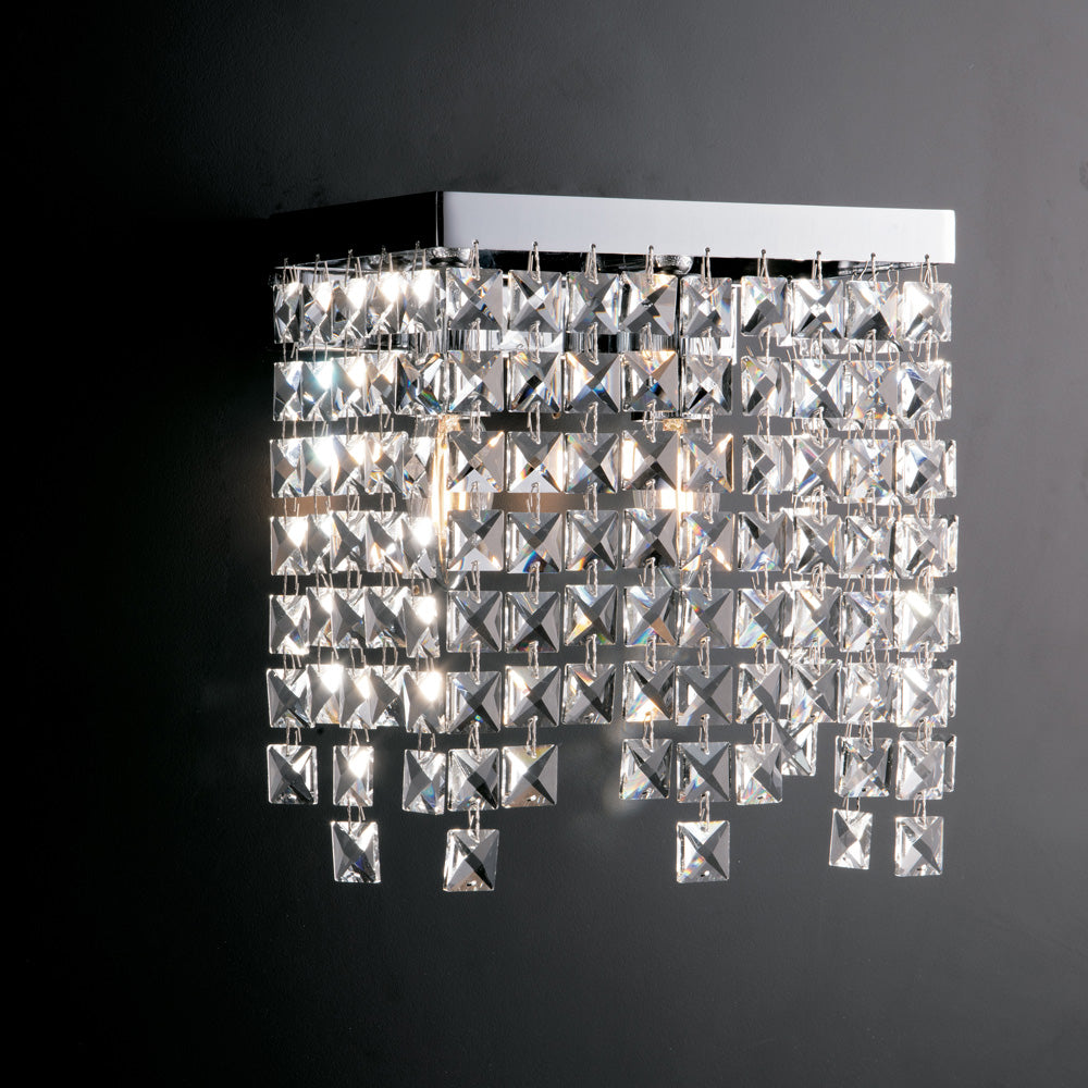 Penelope Applique in ottone e ferro cromato 2 luci con strass .25 P.12 BL31-AP2-CR