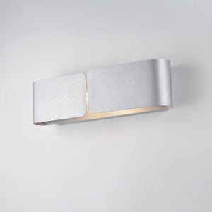 Applique Moderna 2 Luci Hug In Ferro Laccato Argento