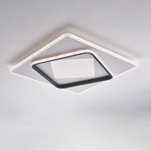 Plafoniera Moderna Lulu' In Alluminio Bianco Nero Led Integrato Cct