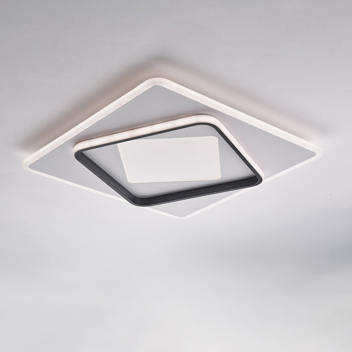 Plafoniera Moderna Lulu' In Alluminio Bianco Nero Led Integrato Cct