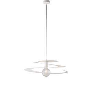 Sospensione Moderna 1 Luce Spring Ferro Laccato Bianco Taglio Laser