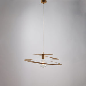 Sospensione Moderna 1 Luce Spring Ferro Laccato Oro Taglio Laser