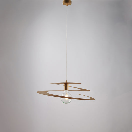 Sospensione Moderna 1 Luce Spring Ferro Laccato Oro Taglio Laser