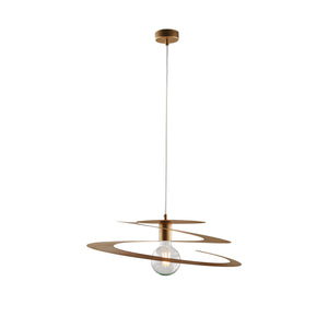 Sospensione Moderna 1 Luce Spring Ferro Laccato Oro Taglio Laser