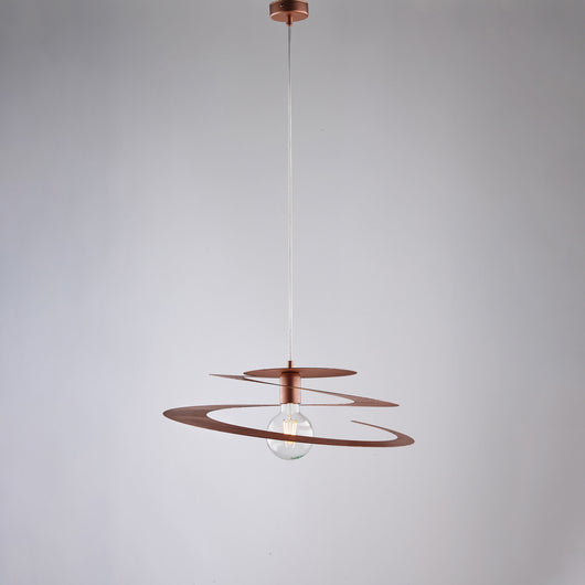 Sospensione Moderna 1 Luce Spring Ferro Laccato Rame Taglio Laser