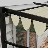 Pergola Retrattile 4 x 3 m, Struttura in Metallo con Finitura Epossidica Anticorrosione, Telo in Poliestere 180 g/m², Beige