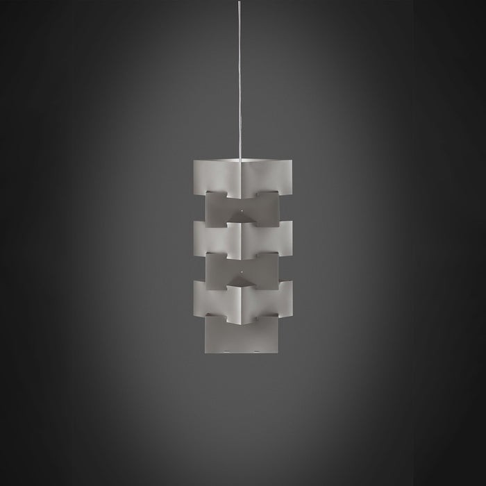 Sospensione Moderna Building Polilux ® Argento E Metallo Cromo 1 Luce E27