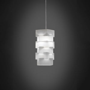 Sospensione Moderna Building Polilux ® Bianco E Metallo Cromo 1 Luce E27