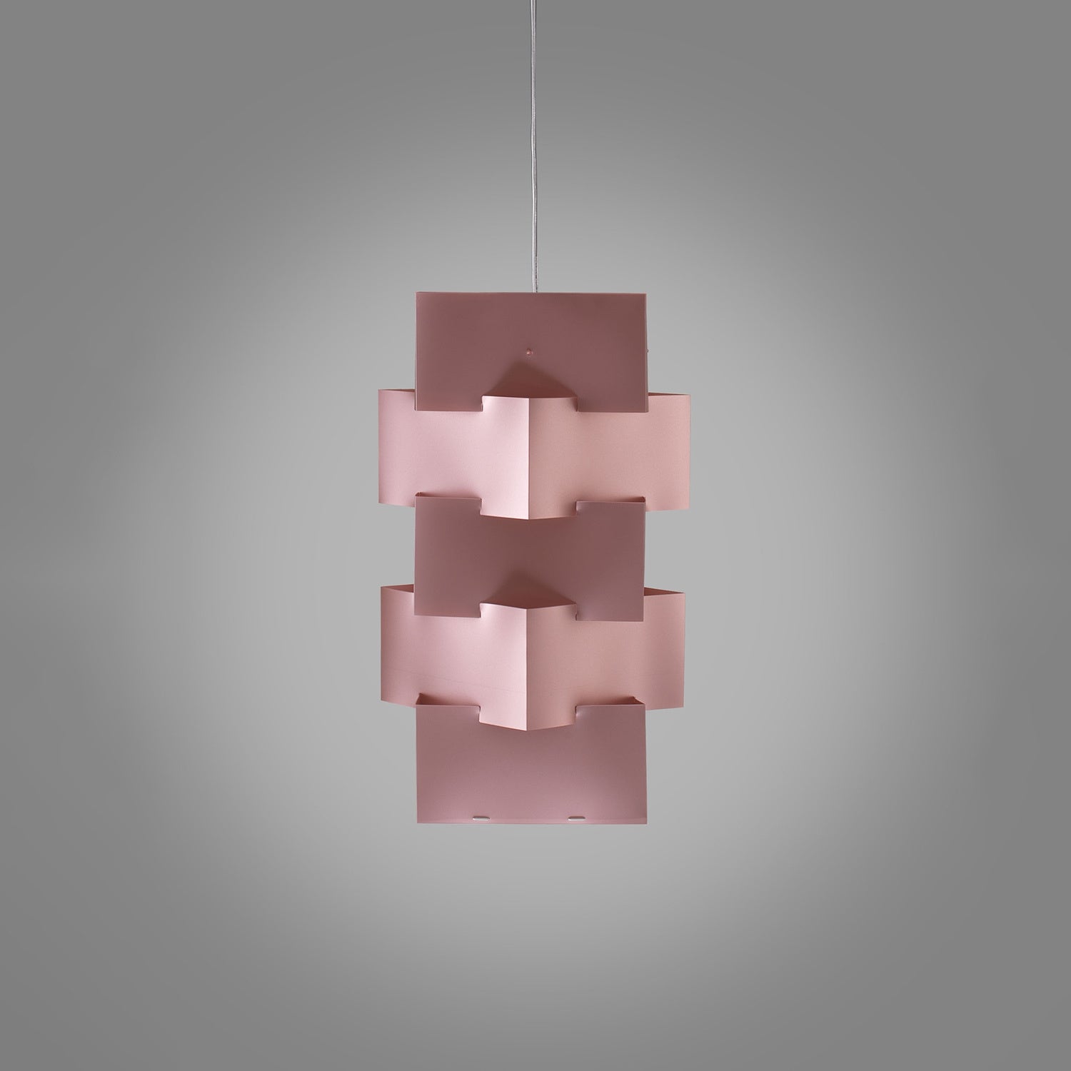 Sospensione Moderna Building Polilux ® Pink Metal E Metallo 1 Luce E27 H60Cm