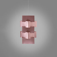 Sospensione Moderna Building Polilux ® Pink Metal E Metallo 1 Luce E27 H60Cm
