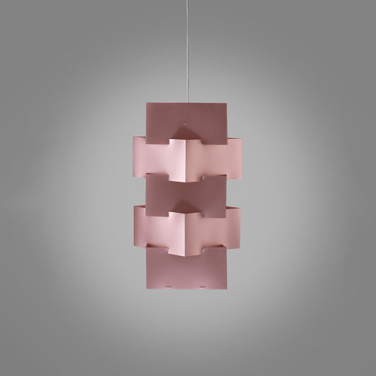 Sospensione Moderna Building Polilux ® Pink Metal E Metallo 1 Luce E27 H60Cm