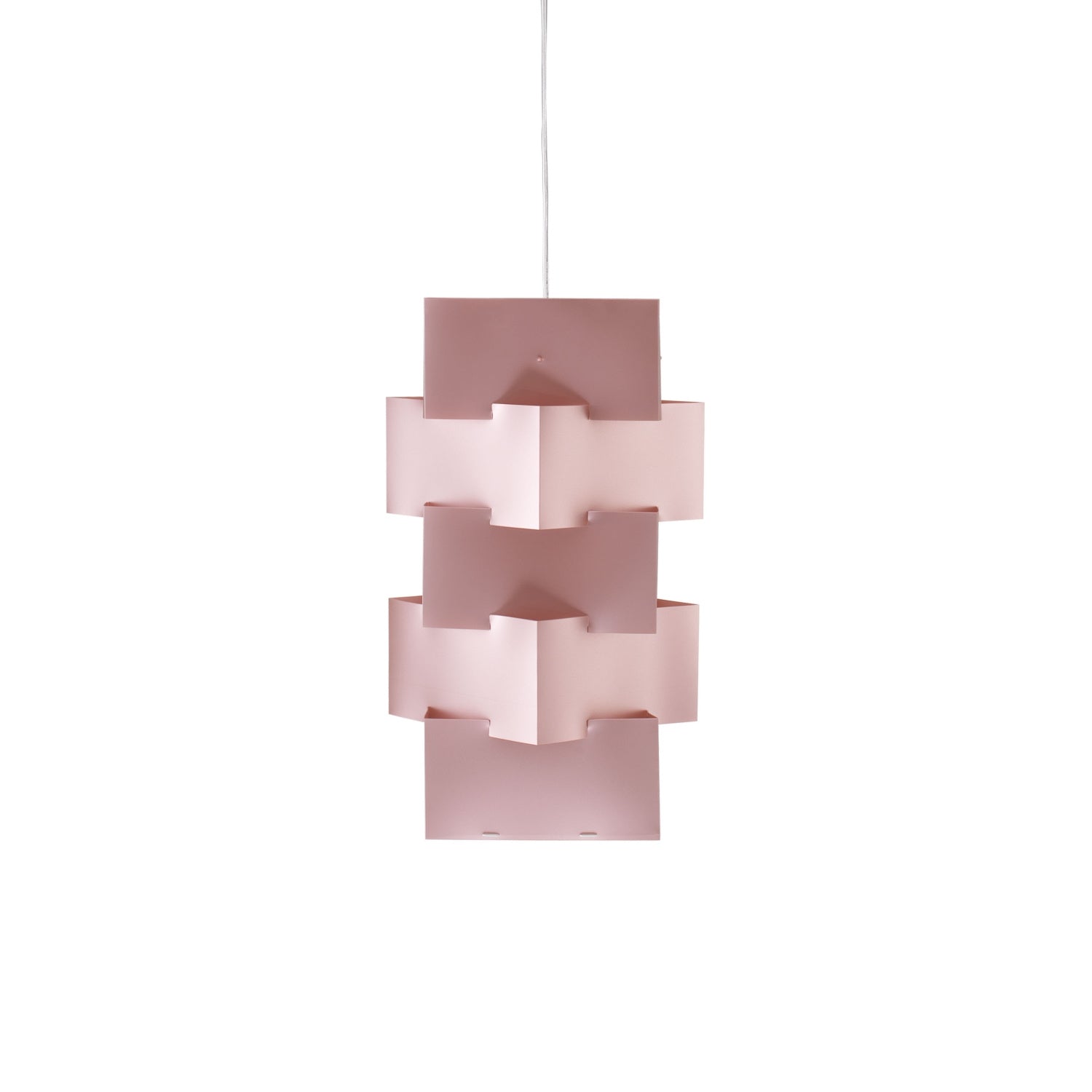 Sospensione Moderna Building Polilux ® Pink Metal E Metallo 1 Luce E27 H60Cm