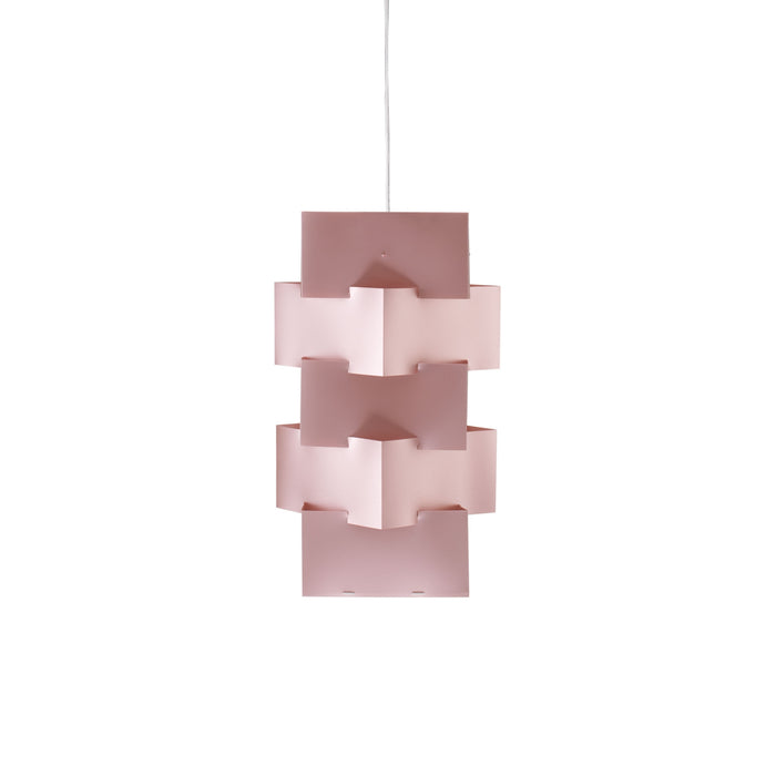 Sospensione Moderna Building Polilux ® Pink Metal E Metallo 1 Luce E27 H60Cm