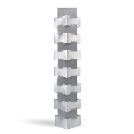 Piantana Moderna Building Polilux ® Argento E Metallo Bianco 3 Luci E27