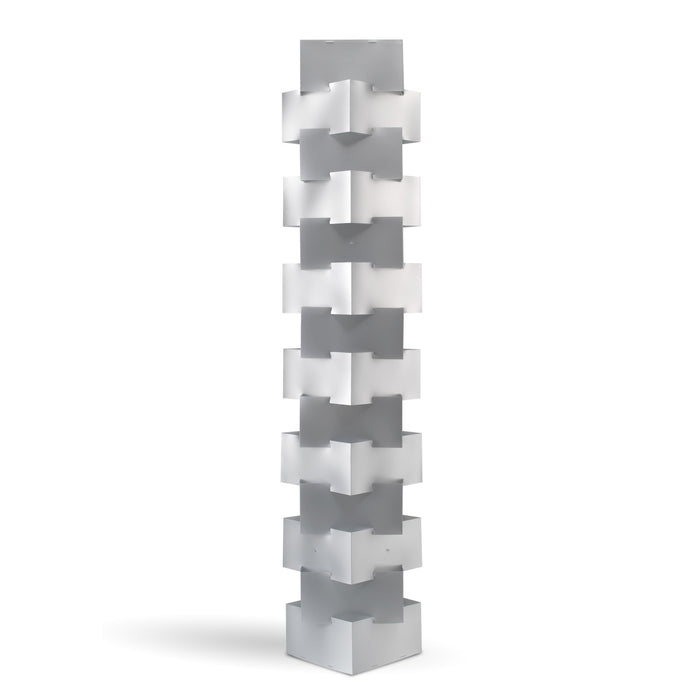 Piantana Moderna Building Polilux ® Argento E Metallo Bianco 3 Luci E27