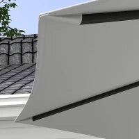 Telo per Ombrellone da Ø295 cm in Poliestere Bianco Resistente all'Acqua con Presa d'Aria Superiore