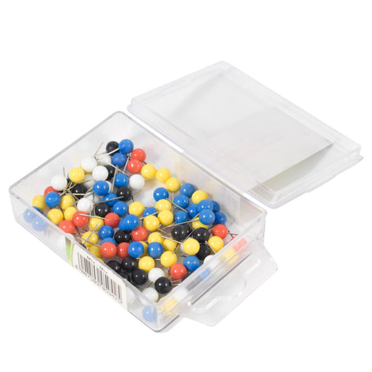 Kit 100 spilli colorati fermafogli per lavagne sughero e feltro blu