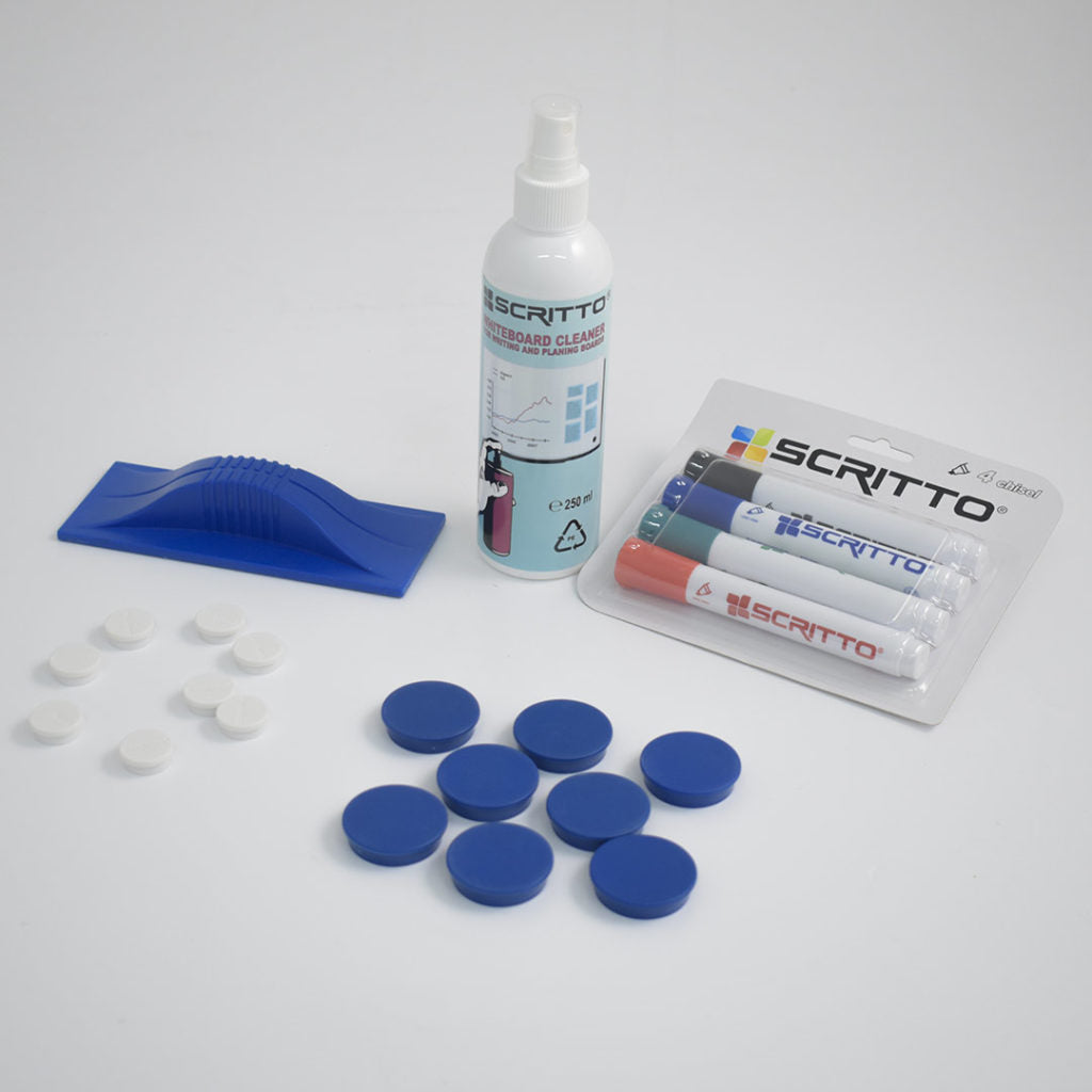 Kit completo Lavagna Magnetica Pennarelli Cancellino e Magneti
