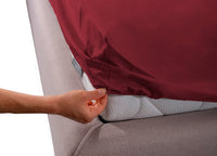 Completo Lenzuola In 100% Cotone In Tinta Unita Made In Italy - Maxi - Bordeaux