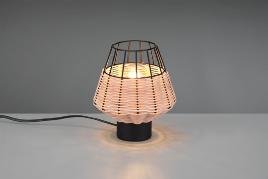 BORKA LAMPADA DA TAVOLO IN RATTAN COLORE NATURALE H. 20CM 1 LUCE ATTACCO E27