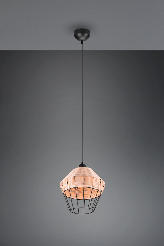 BORKA SOSPENSIONE IN RATTAN COLORE NATURALE D. 30CM ATTACCO E27