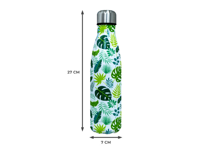 Borraccia Termica Tropical 500ml Bottiglia Acqua Thermos Caffè Bevande Calde - Borraccia - Verde