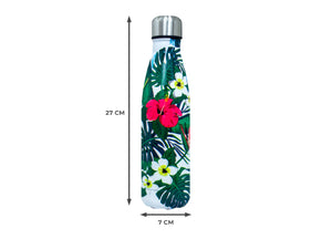 Borraccia Termica Tropical 500ml Bottiglia Acqua Thermos Caffè Bevande Calde - Borraccia - Verde-Rosso