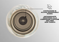 Borraccia Termica 500ml Bottiglia Acqua Thermos Caffè E Bevande Calde In Acciaio In Fantasia Doppio Strato - Borraccia - Felce Verde