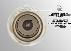 Borraccia Termica 500ml Bottiglia Acqua Thermos Caffè E Bevande Calde In Acciaio In Fantasia Doppio Strato - Borraccia - Felce Verde