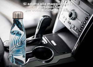 Borraccia Termica 500ml Bottiglia Acqua Thermos Caffè E Bevande Calde In Acciaio In Fantasia Doppio Strato - Borraccia - Felce Verde