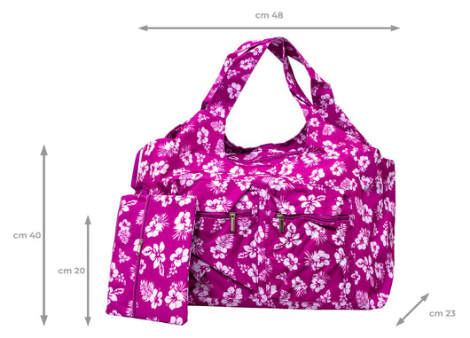 Borsa Mare Spiaggia Piscina Borsone Grande Tasca Portaoggetti Mod Malibu - Borsa - Fucsia