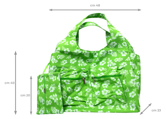 Borsa Mare Spiaggia Piscina Borsone Grande Tasca Portaoggetti Mod Malibu - Borsa - Verde
