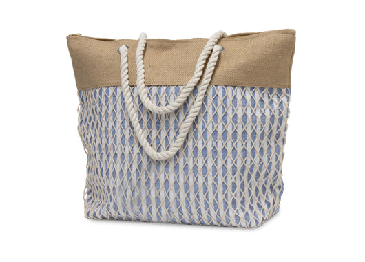Borsa Mare Spiaggia Piscina Borsone Grande Tasca Portaoggetti Modello Ropes - Borsa - Blue