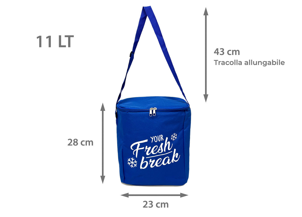 Borsa Termica Frigo Porta Pranzo Spiaggia Lavoro Scuola Modello Fresh Break - 11L - Navy