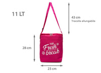 Borsa Termica Frigo Porta Pranzo Spiaggia Lavoro Scuola Modello Fresh Break - 11L - Fucsia