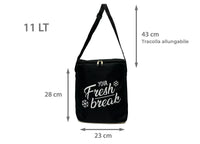 Borsa Termica Frigo Porta Pranzo Spiaggia Lavoro Scuola Modello Fresh Break - 11L - Nero