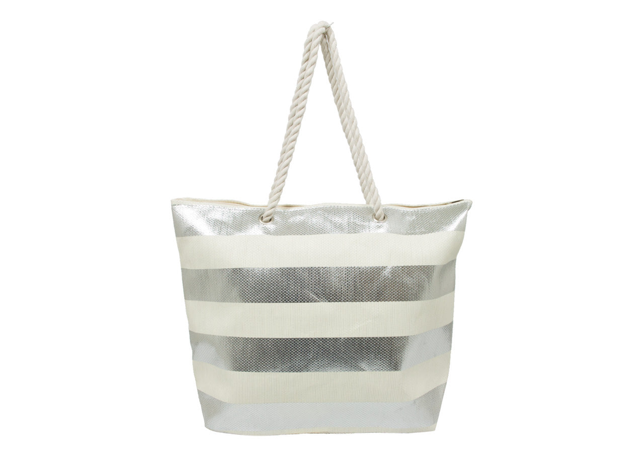 Borsa Mare Borsone Grande Spiaggia Piscina Beach Rigata Tamaulipas Con Zip