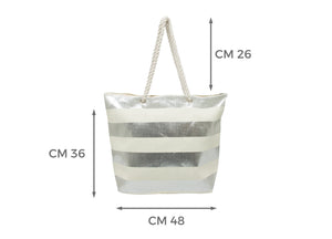 Borsa Mare Borsone Grande Spiaggia Piscina Beach Rigata Tamaulipas Con Zip