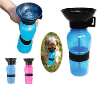 BOTTIGLIA DISPENSER ACQUA 400 ML CANE CANI GATTO GATTI CON CIOTOLA DA VIAGGIO