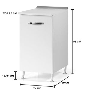 Base per cucina componibile da 40 cm con anta, realizzata in legno 100% MADE IN ITALY colore Bianco Frassino