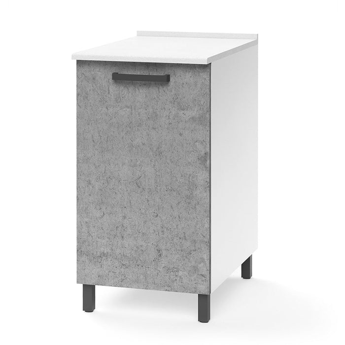 Base per cucina componibile da 40 cm con anta, realizzata in legno 100% MADE IN ITALY colore Cemento