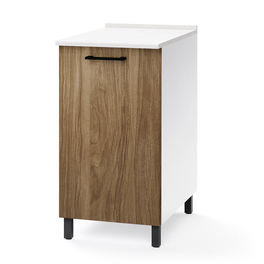 Base per cucina componibile da 40 cm con anta, realizzata in legno 100% MADE IN ITALY colore Noce