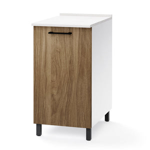 Base per cucina componibile da 40 cm con anta, realizzata in legno 100% MADE IN ITALY colore Noce