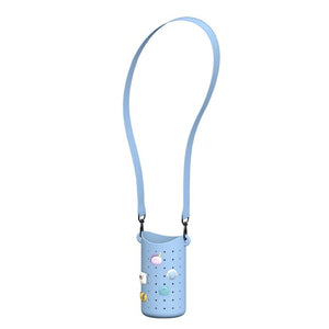 Porta Borraccia in Silicone con Charms Intercambiabili - Blu